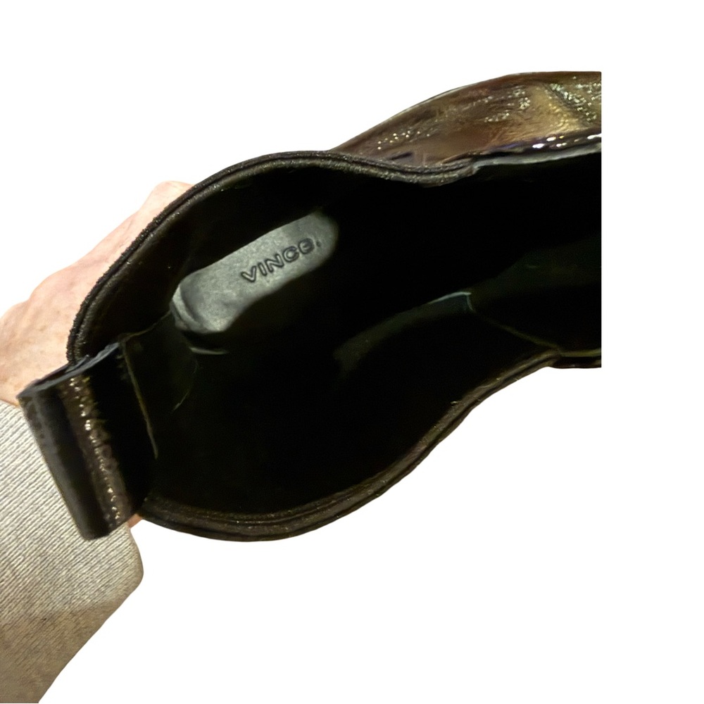 NEW Vince Cecyl Black Patent Leather Chelsea Boots 9M Pull On Ankle - Picture 5 of 6